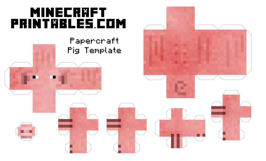 Pig - Printable Minecraft Pig Papercraft Template