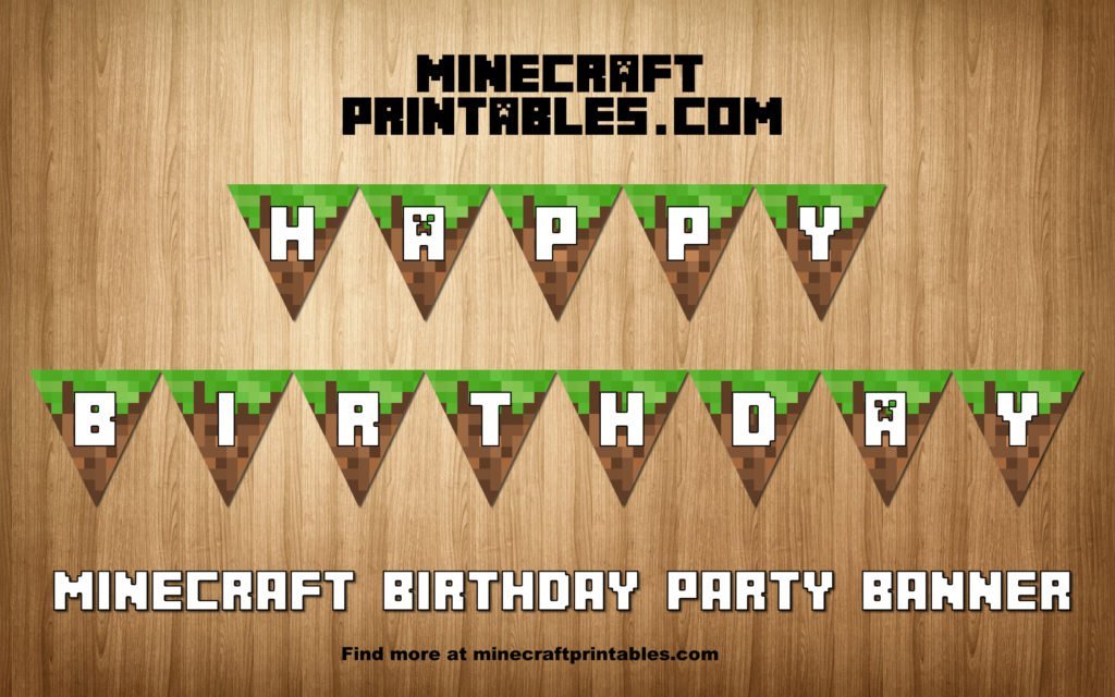 Birthday Banner Printable Minecraft Happy Birthday Printable 
