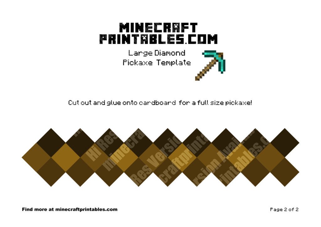 papercraft minecraft diamond