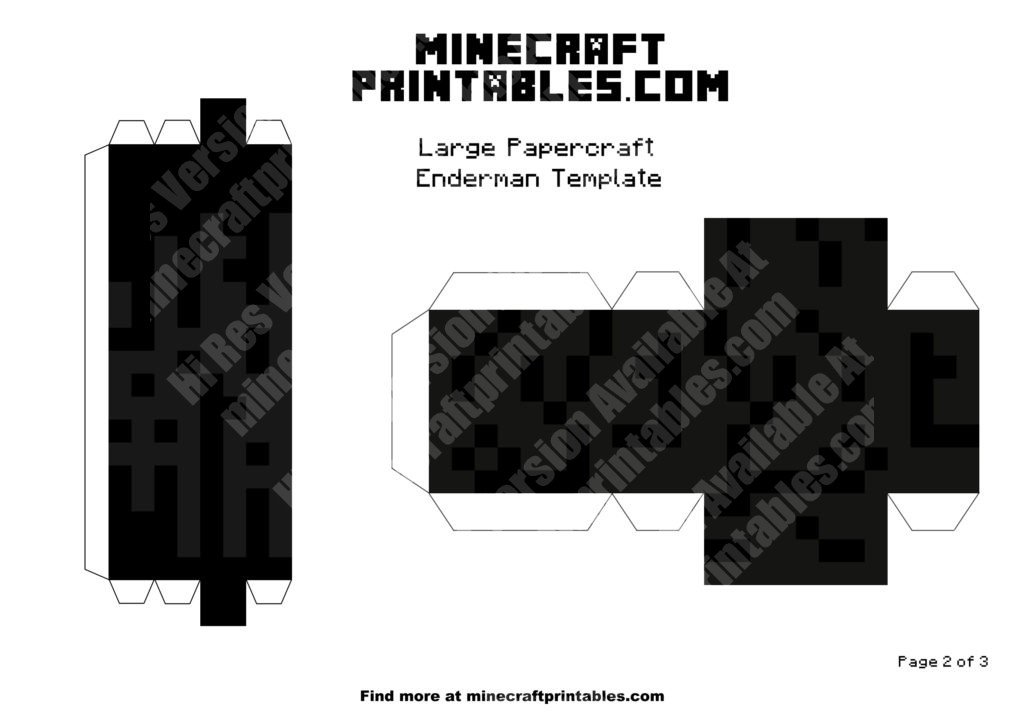 Minecraft Enderman - 3D Printable Minecraft Enderman Papercraft Template