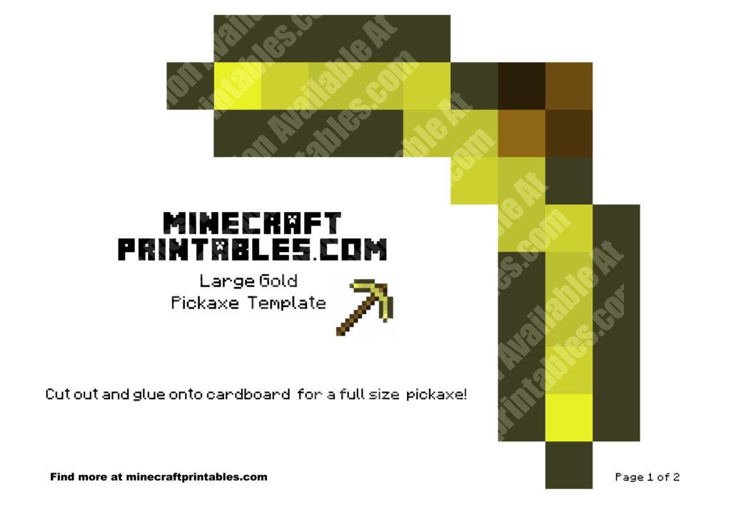 minecraft papercraft gold sword