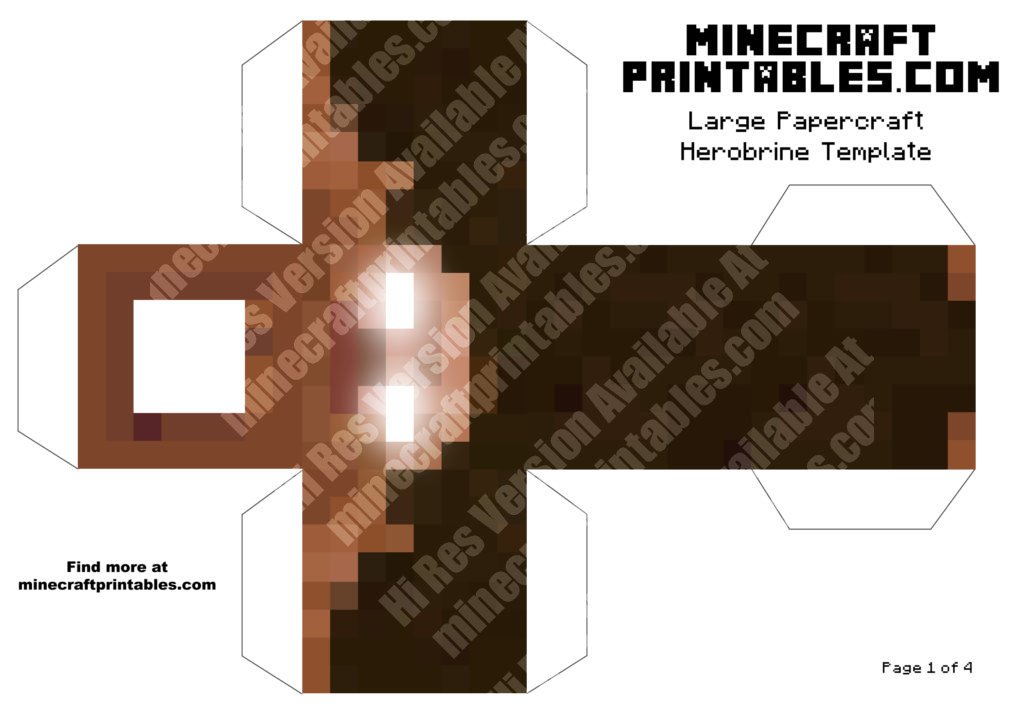 minecraft papercraft mini herobrine