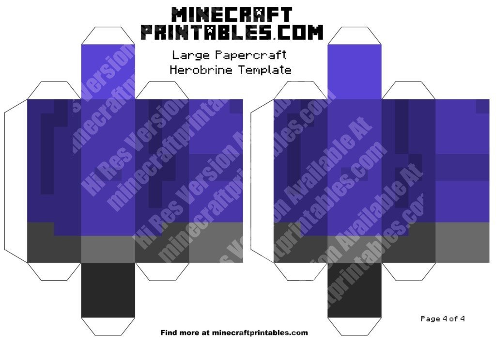 minecraft herobrine pictures to color