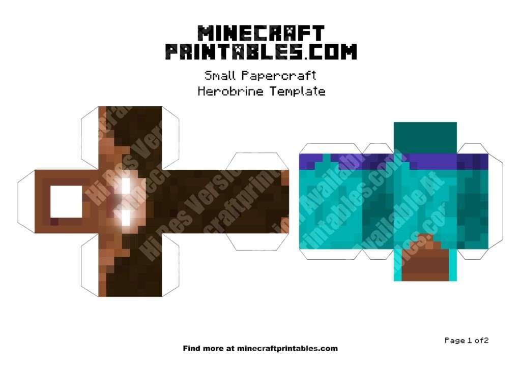 minecraft pictures to print of herobrine