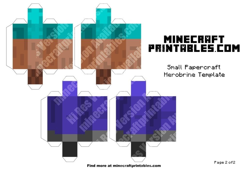 STL file Minecraft Herobrine (Easy print and Easy Assembly) 🗿・3D