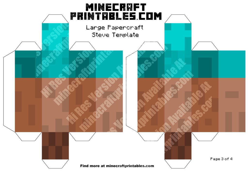 minecraft steve statue template