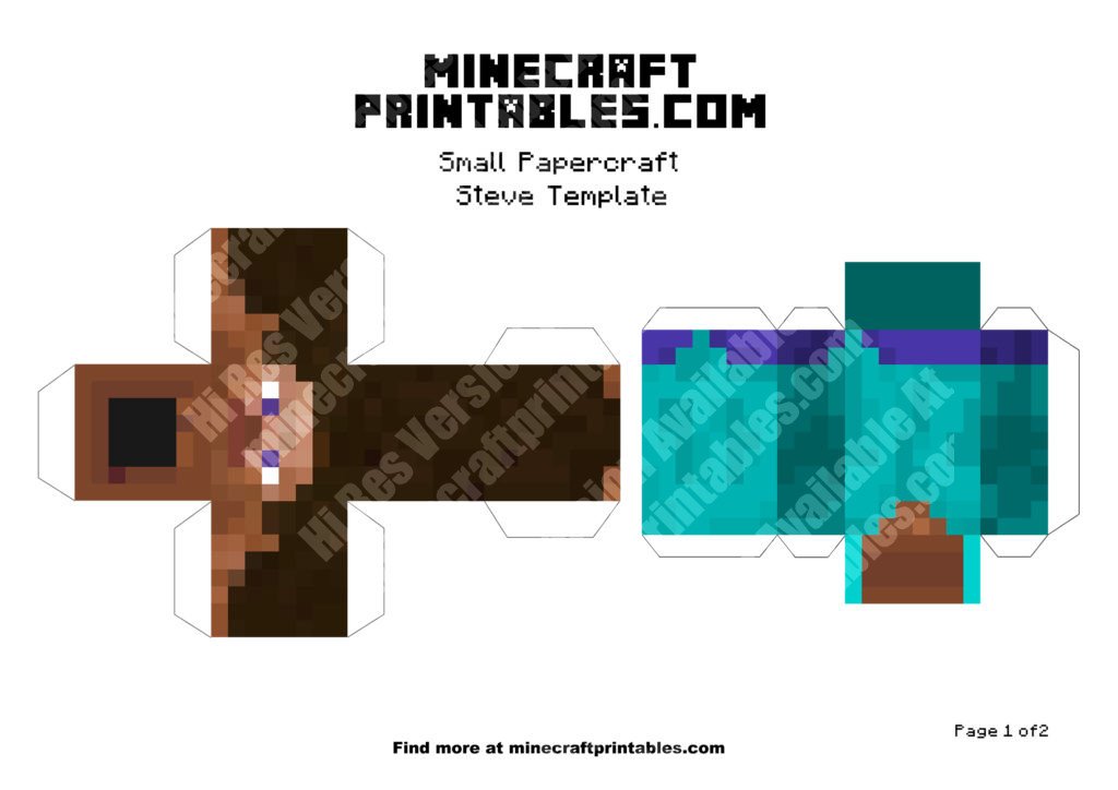 10 Best Minecraft Steve Printable Templates PDF for Free at Printablee