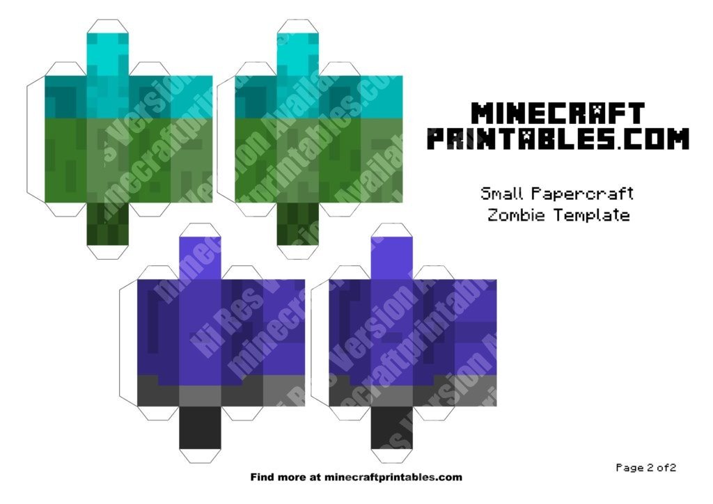 Zombie Minecraft Paper Craft Model