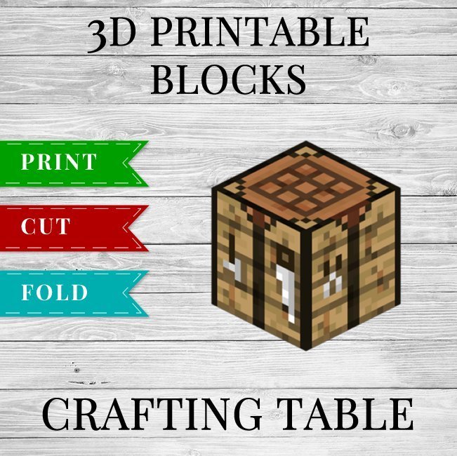 Crafting Table Minecraft Crafting Table Printable Papercraft Template