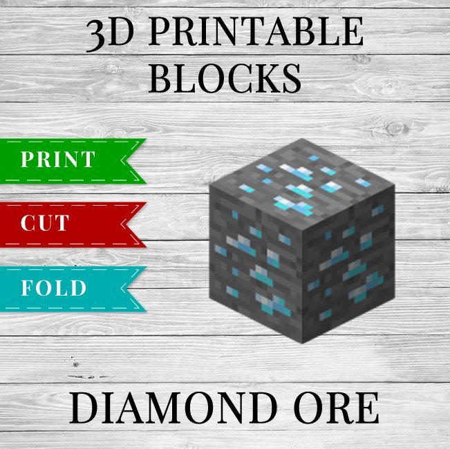 diamond-ore-printable-minecraft-diamond-ore-papercraft-template