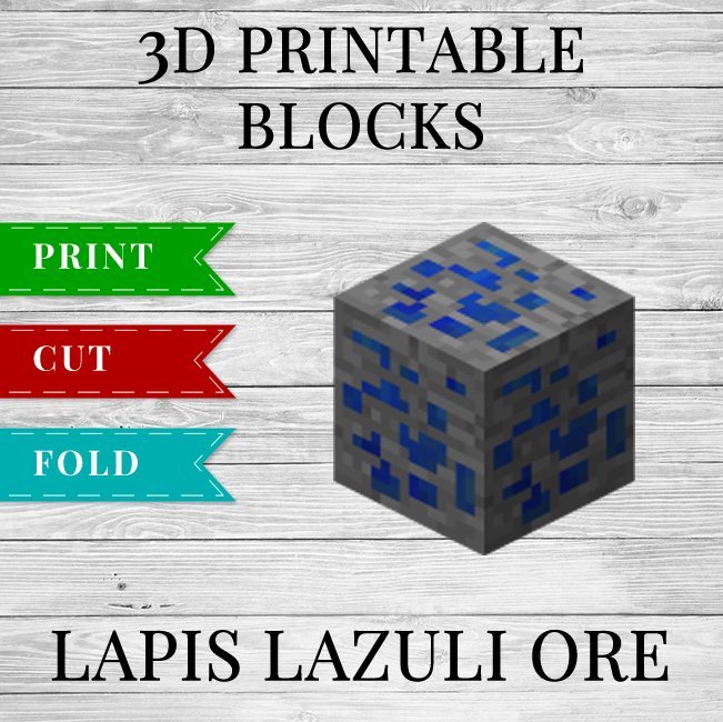 Lapis Lazuli Ore Printable Minecraft Lapis Lazuli Ore Papercraft Template