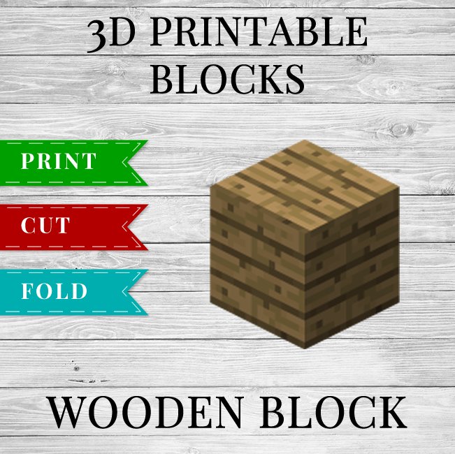 Wood Block - Minecraft Wood Block Printable Papercraft Template