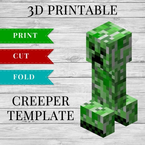 Minecraft Creeper 3D Printable Minecraft Creeper Papercraft Template