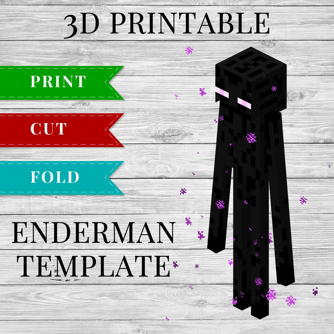 Enderman Printable Minecraft Enderman Papercraft Template