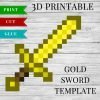 Printable 3D Minecraft Swords and Pickaxes - Minecraft Printables