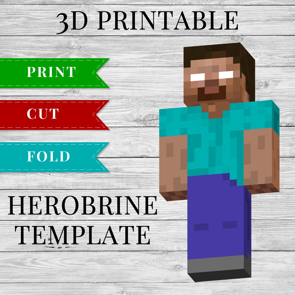 Minecraft Herobrine 3D Printable Minecraft Herobrine