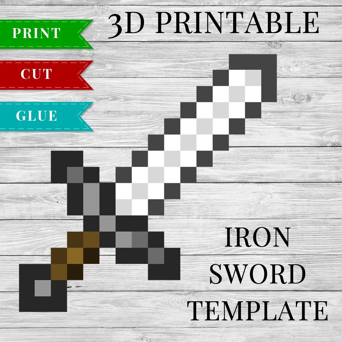 papercraft templates minecraft sword