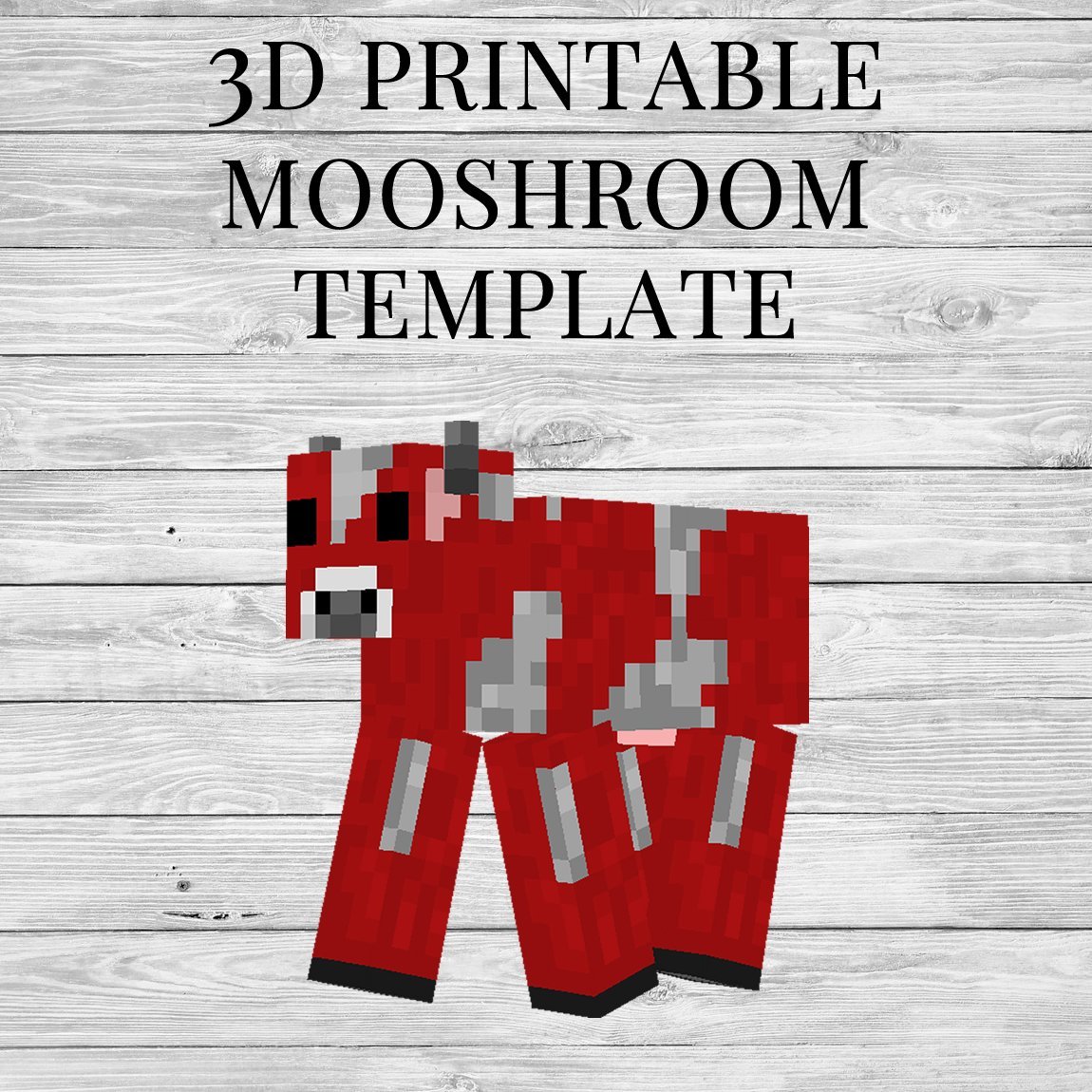 Mooshroom - Printable Minecraft Mooshroom Papercraft Template