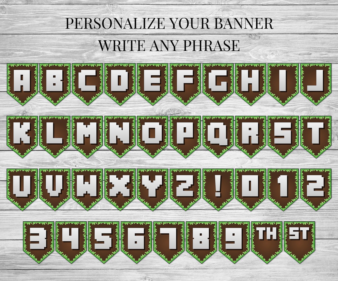 Printable Minecraft Birthday Banner