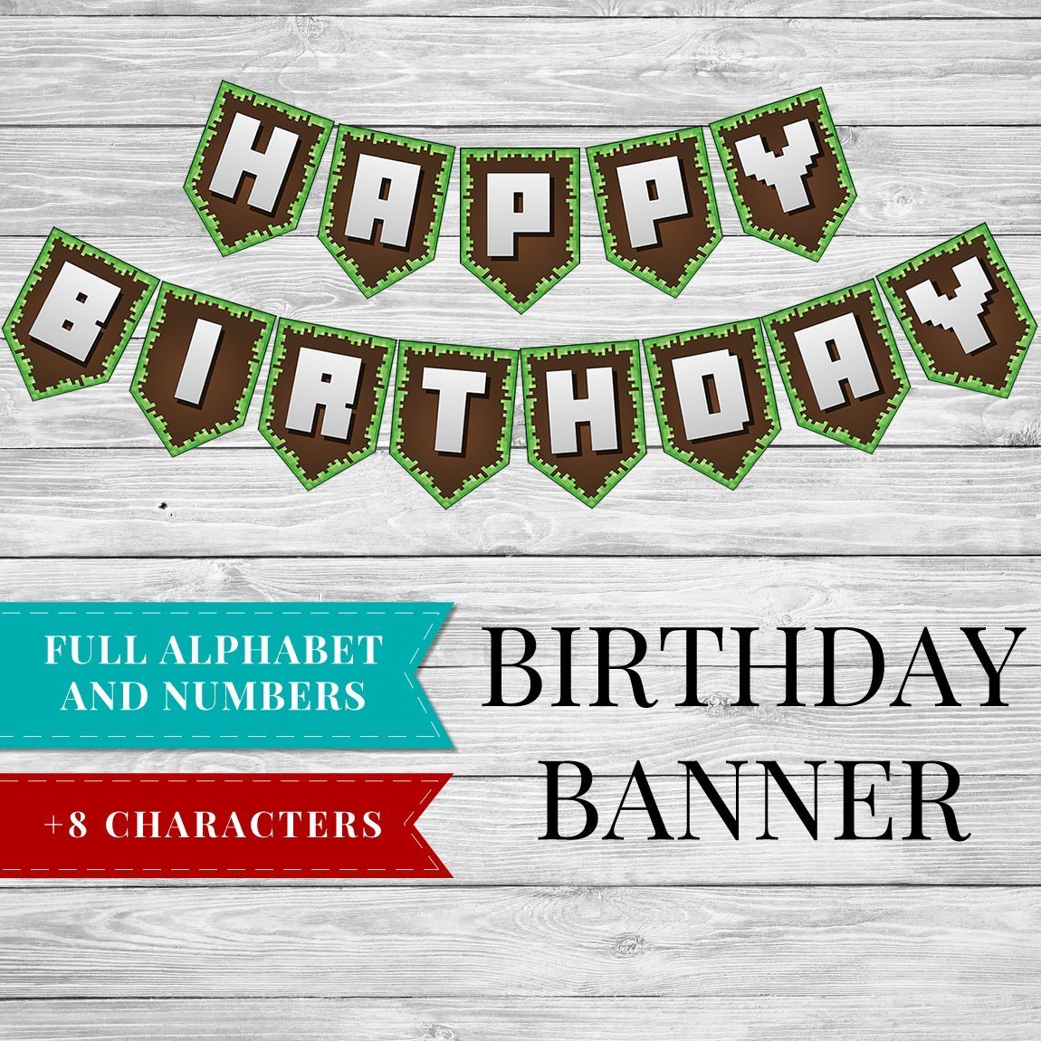 birthday banner printable minecraft happy birthday banner template