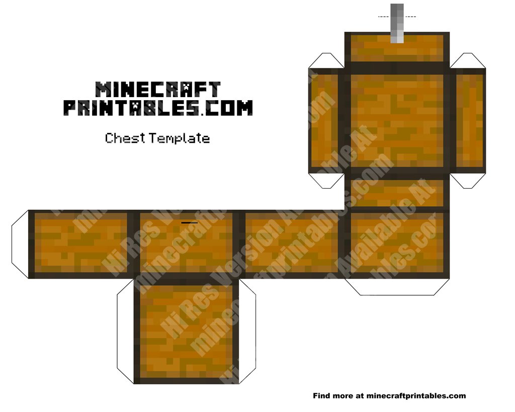 Chest Minecraft Chest Printable Papercraft Template