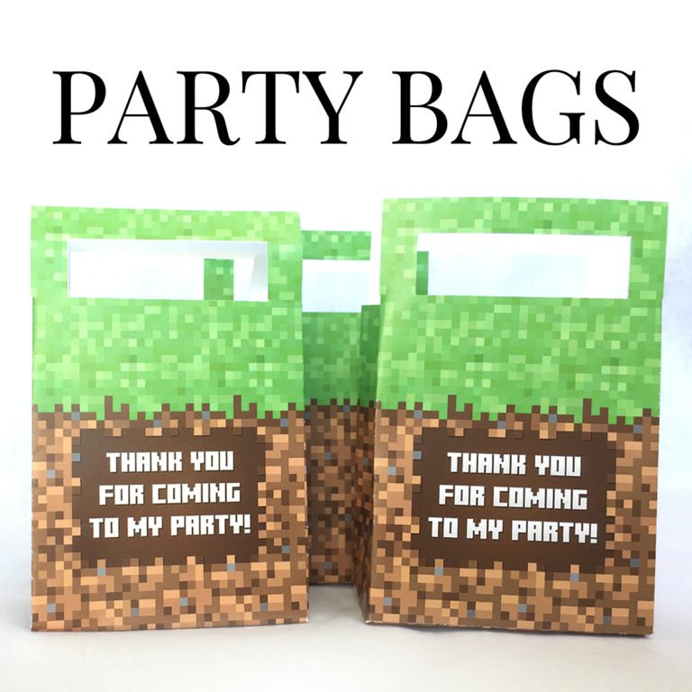 Printable Minecraft Party Favor Bags - Minecraft Printables